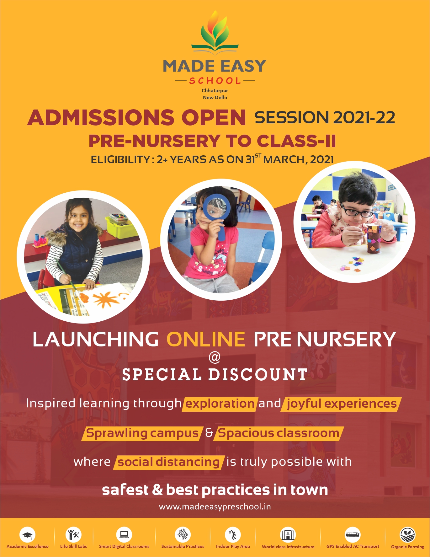 Admissions Open Session-2021-22 for Pre-Nursery to Class-II